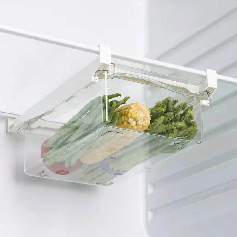 Under-Shelf Fridge Organizer — Fruit, Egg & Produce Rack