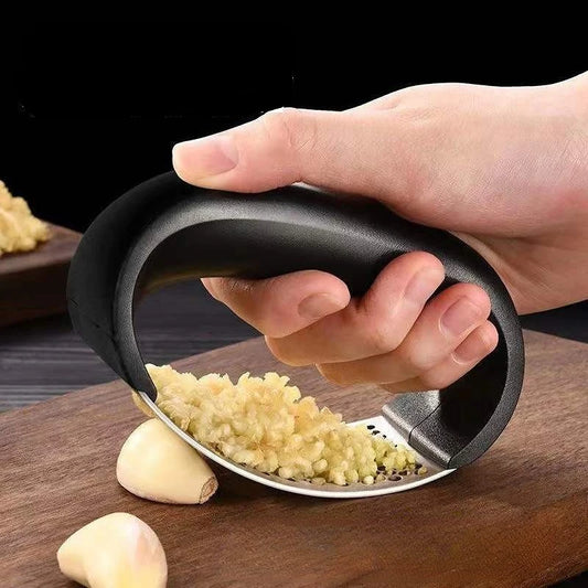 Stainless Steel Garlic Rocker — Manual Mincer & Crusher