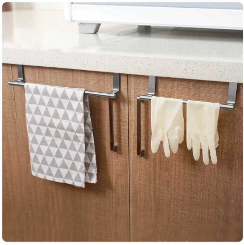 Over-The-Door Stainless Steel Towel Rack – Minimalist Hanging Organizer