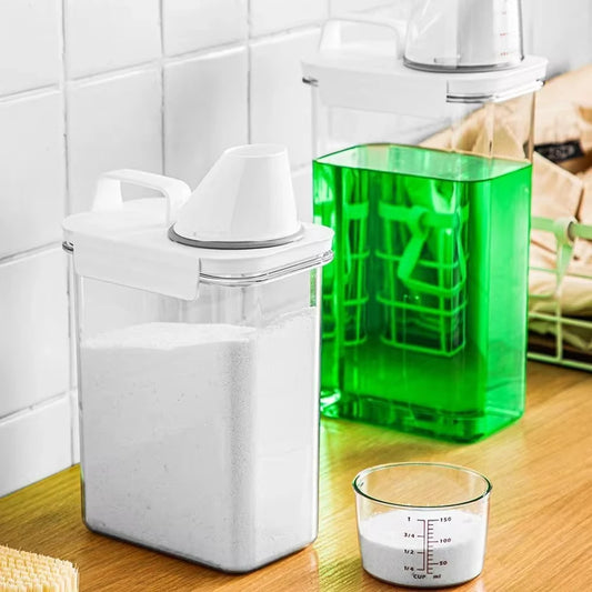 Airtight Laundry Detergent Dispenser — Powder & Liquid Storage Jar