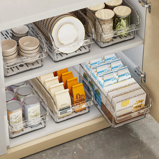 Clear Stackable Fridge Storage Bins — Fruit & Drink Organizer