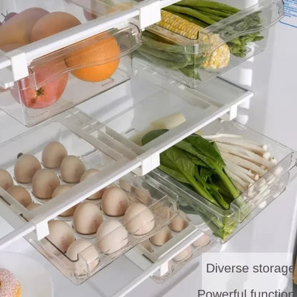 Under-Shelf Fridge Organizer — Fruit, Egg & Produce Rack
