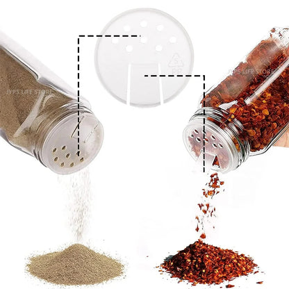 Glass Spice Jars with Bamboo Lids — Minimalist Storage Set