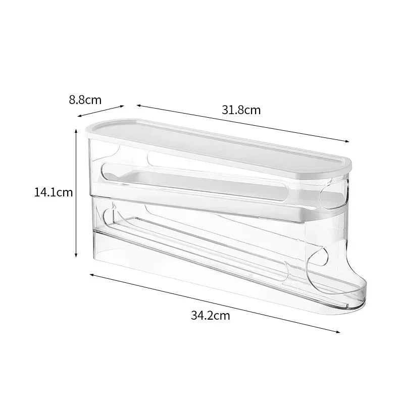 Rolling Egg Storage Box — Stackable Fridge Dispenser