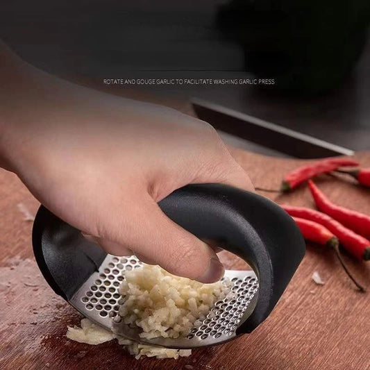 Stainless Steel Garlic Rocker — Manual Mincer & Crusher