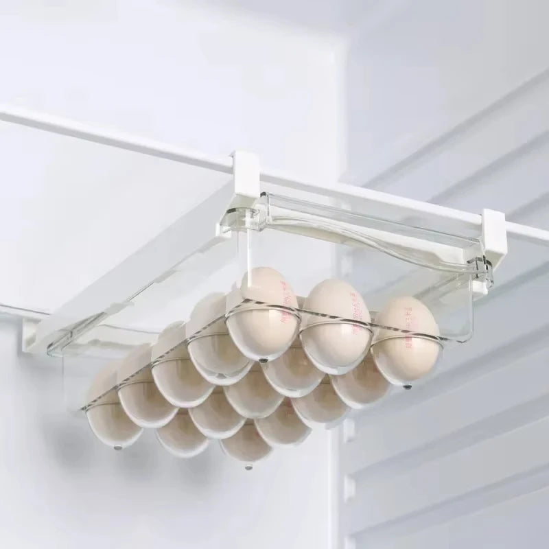 Under-Shelf Fridge Organizer — Fruit, Egg & Produce Rack