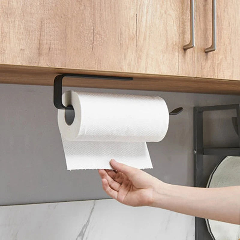 Wall-Mounted Tissue & Towel Holder — No-Drill Self-Adhesive Organizer
