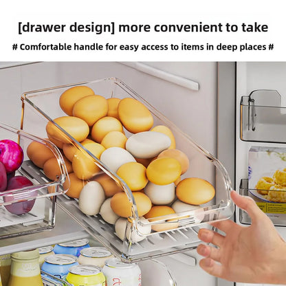 Clear Stackable Fridge Storage Bins — Fruit & Drink Organizer