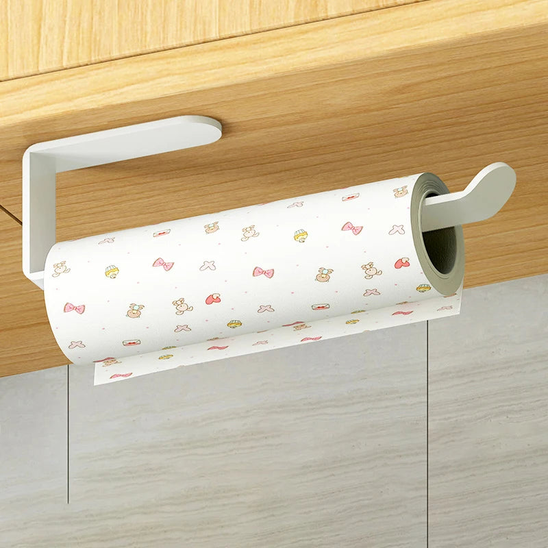 Wall-Mounted Tissue & Towel Holder — No-Drill Self-Adhesive Organizer