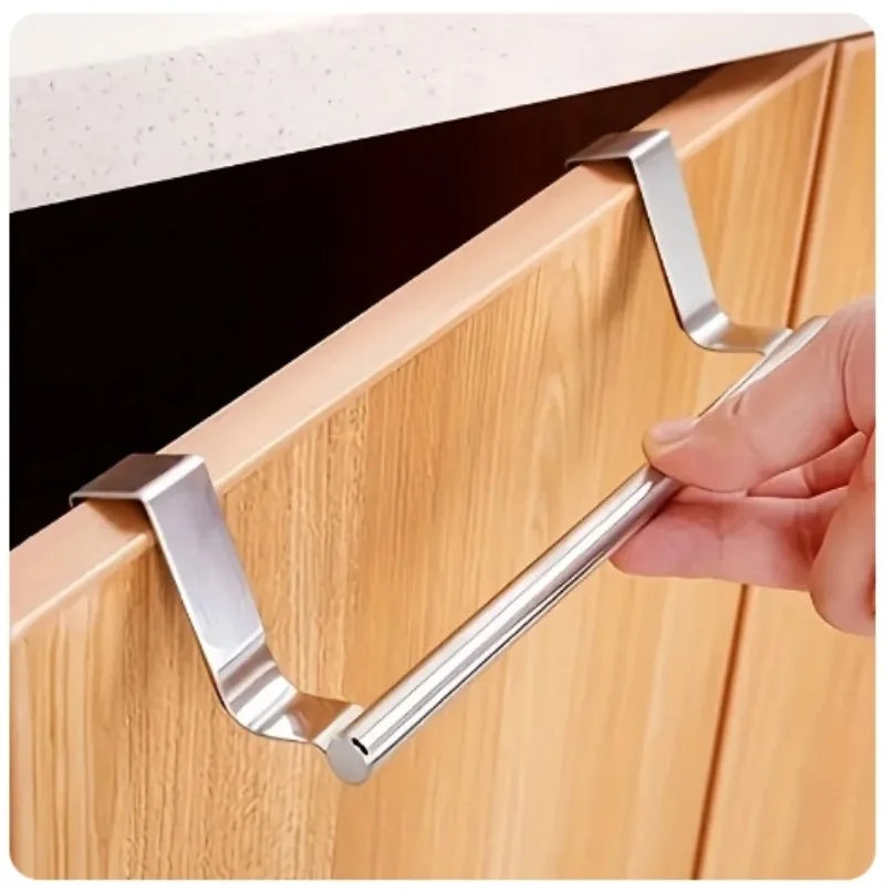 Over-The-Door Stainless Steel Towel Rack – Minimalist Hanging Organizer